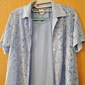 Asrian Delafield Two Layer Blue Top